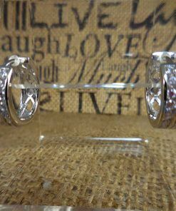 Large Silver Crystal Studded Hoop Earrings 2