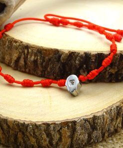 Silver Hamsa CZ Red-String Adjustable Bracelet